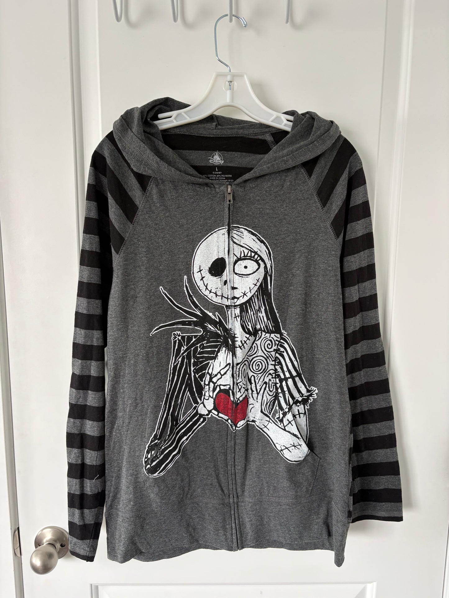 WOMENS L - Jack and Sally Lightweight Hoodie