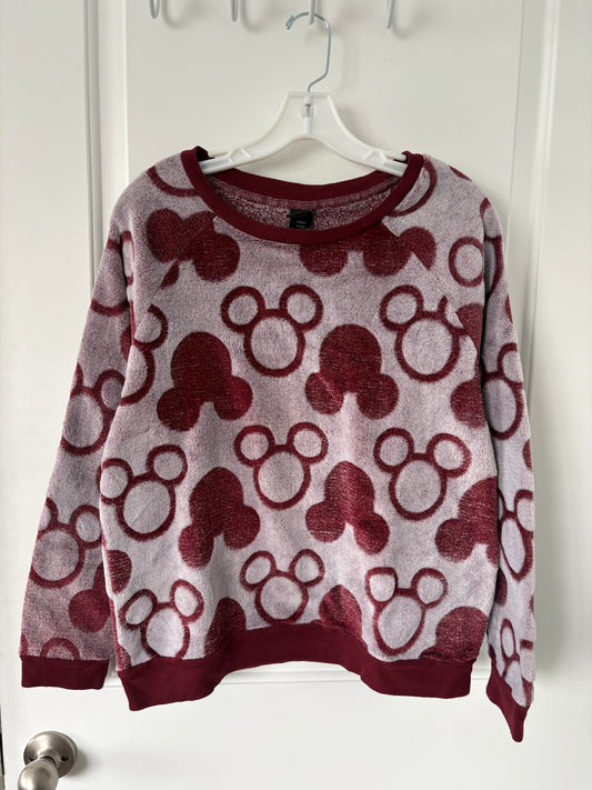 WOMENS L - Maroon Fleece Crewneck